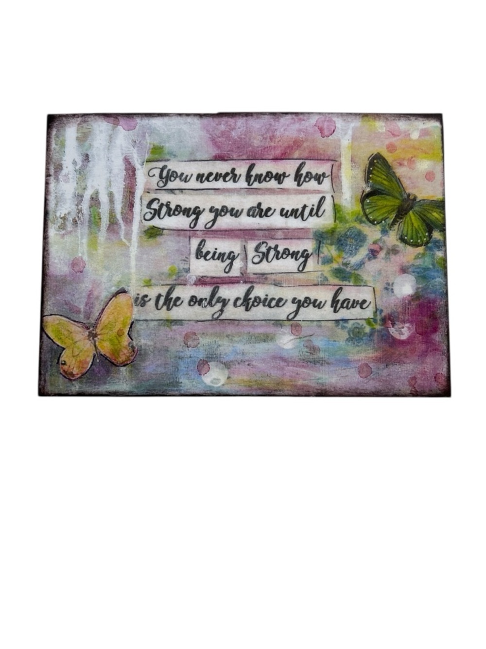 Inspirational Butterfly Wall Art - Pastel Pink, Yellow & Green
